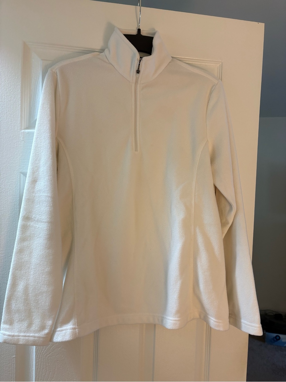 Women’s Lands End Cream Quarter-Zip Fleece Pullover
